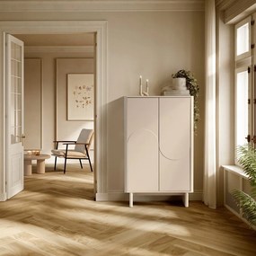 Kremowa szafka 80x130x40 cm Solei – MOME