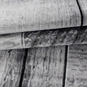 Dywan nowoczesny Parma Deski szaro-czarny 240 cm x 340 cm