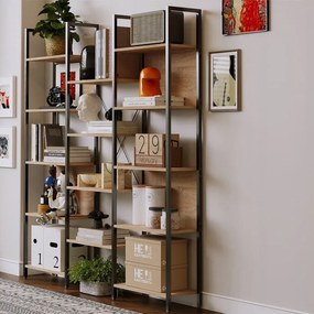 Regał industrialny stojący loft – jasny brąz – 166 cm&nbsp;