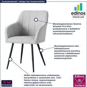 Zestaw 2 szarych krzeseł pikowanych - Cormelis 3X