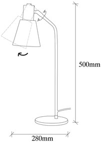 Lampa stołowa w kolorze brązu z metalowym kloszem (wysokość 50 cm) Sivani – Opviq lights