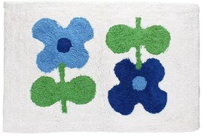 Biało-niebieski dywanik łazienkowy 50x80 cm Blue Flowers – Rex London
