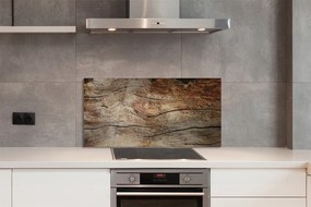 Panel szklany do Kuchni Rysunek Słojów Drewnianych