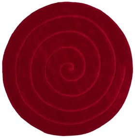 Czerwony wełniany dywan Think Rugs Spiral, ⌀ 180 cm