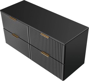 Szafka podwójna podumywalkowa czarna mat 120 x 46 cm ASTROS Black z blatem
