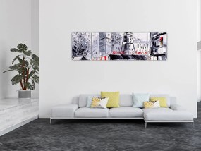 Obraz - Ulica w Paryżu, obraz olejny (170x50 cm)