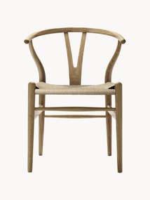 Krzesło z drewna z ręcznie plecionym siedziskiem CH24 Wishbone Chair