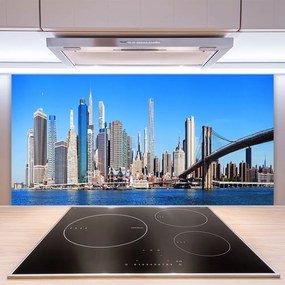 Panel Kuchenny Sylwetka Mostu Nad Rzeką