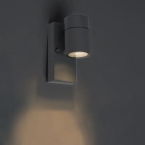 Zewnetrzna Lampa ścienna zewnętrzna antracytowa IP44 z czujnikiem zmierzchu - Solo Nowoczesny Oswietlenie zewnetrzne