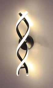 Kinkiet lampa wisząca LED spirala metalowa AT80-2KL-Black