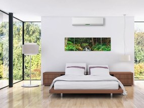 Obraz strumienia w lesie (170x50 cm)