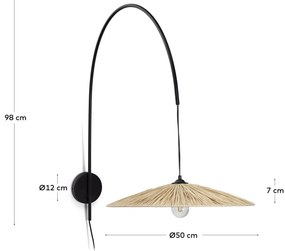 Czarno-naturalny kinkiet Rosella – Kave Home