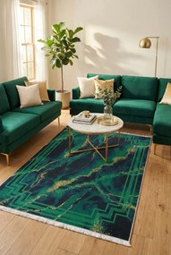 Zielony dywan z motywem marmuru W8-F03