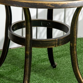 Outsunny Stolik ogrodowy, odporny na warunki pogodowe, wykonany z ramy z odlewu aluminiowego, maksymalne obciążenie 60 kg, Ø60 x 52,5 cm | Aosom PL