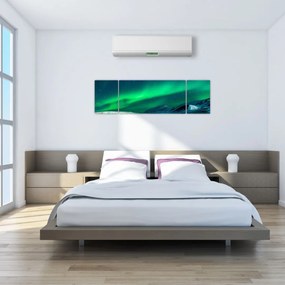 Obraz ludzi w pobliżu zorzy polarnej (170x50 cm)