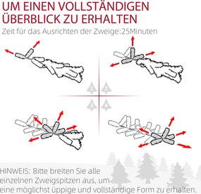 HOMCOM Sztuczna Choinka, szczupła, z efektem śniegu, trzyczęściowa, trudnopalna, z metalową podstawą, 180 cm, Zielona | Aosom PL