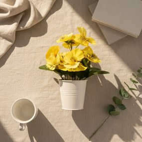Bratek w Doniczce Żółty 20 cm Bratki Kwiaty do Domu Ogrodu Sztuczny Ozdobny