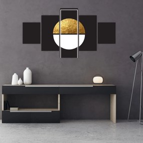 Obraz - Abstrakcja złoto i czerń N⁰1 (125x70 cm)