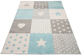 Biało-turkusowy dywan dziecięcy S3-W46