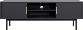 Szafka RTV 2-drzwiowa z 2 wnękami – Czarny – DABRIANA