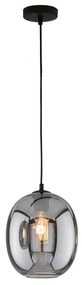 Czarna lampa wisząca ze szklanym kloszem ø 21 cm Nayla – Fischer & Honsel