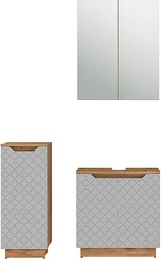 Zestaw mebli łazienkowych dąb/szary ze strukturą płytek 59.8x32x62.1 lotta
