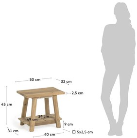 Podnóżek z drewna tekowego Kave Home Safara