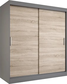 Szafa przesuwna 180 cm antracyt + dąb sonoma L4-S05