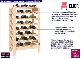 Klasyczny stojak na 40 butelek wina - Yrsa