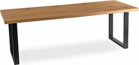 Stół Prostokątny Rozkładany TOMAS 130-230 cm Dąb Złoty/Czarny do Jadalni Loft