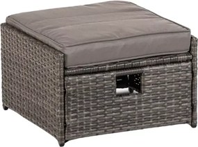 Zestaw mebli ogrodowych Arachi 2 fotele + sofa + stolik + 2 pufy szary taras balkon ogród