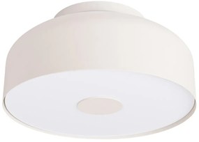 Beżowy plafon sufitowy z metalowym okrągłym kloszem H4-A06