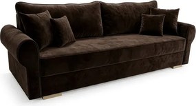 Sofa z Funkcją Spania RELON Brązowa Nowoczesna