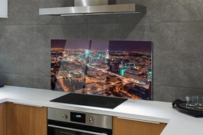 Szkło do Kuchni na Ścianę Nocna Panorama Stolicy