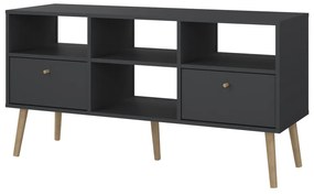 Antracytowa szafka pod TV 117x61 cm Bodo – Tvilum