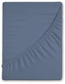 Niebieskie flanelowe prześcieradło z gumką 180x200 cm – Good Morning