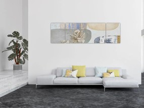 Obraz - Obraz z kwiatami i teksturami (170x50 cm)