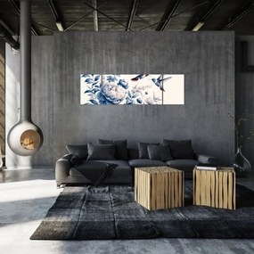 Obraz - Kolibry nad kwiatem (170x50 cm)