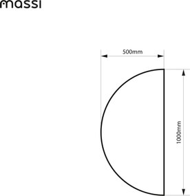 Lustro półokrągłe z podświetleniem MOON Half LED | Różne rozmiary | Różne kolory : Kolor tafli szkła - Srebrny, Rozmiar - 50 x 25 cm