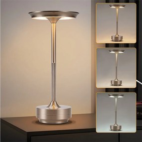 NETTLIFE Bezprzewodowa lampka nocna zasilana bateryjnie - ściemnialna lampa stołowa LED z dotykowym akumulatorem USB