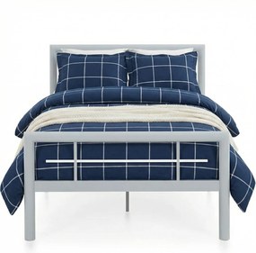 Szare metalowe łózko pojedyncze 90 x 200 cm G6-N97