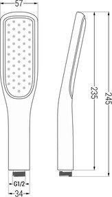 Mexen R-49 rączka prysznicowa 1-funkcyjna, biała/złota - 79549-25