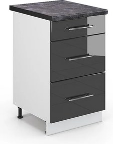 Szafka dolna do kuchni antracyt wysoki połysk 50x60x82 fame-line