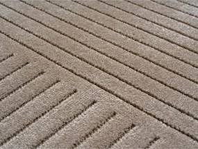 Dywan uniwersalny Nova 3D Geometria beżowy koło 200 cm x 200 cm