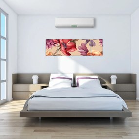 Obraz - Vintage Flowers (170x50 cm)