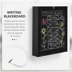 HOMCOM Stół ścianowy z tablicą, składany biurko komputerowe do biura, czarny, 60 x 94,5 x 147 cm