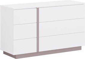 Komoda NAPOLI – 6 szuflad – Kolor biały i taupe