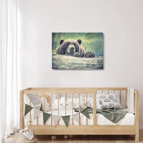 Obraz na szkle - niedźwiedź (70x50 cm)