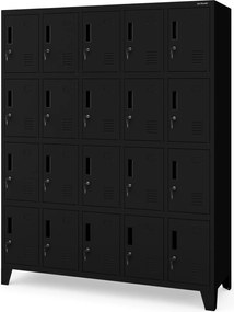 Szafa BHP 20-skrytkowa 136x45x172 cm Robert, czarna