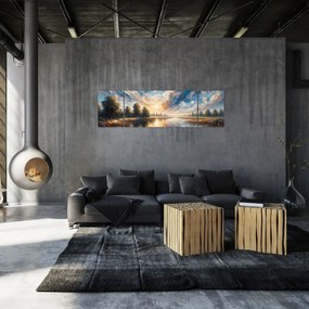 Obraz - Obraz słońca nad wodą (170x50 cm)